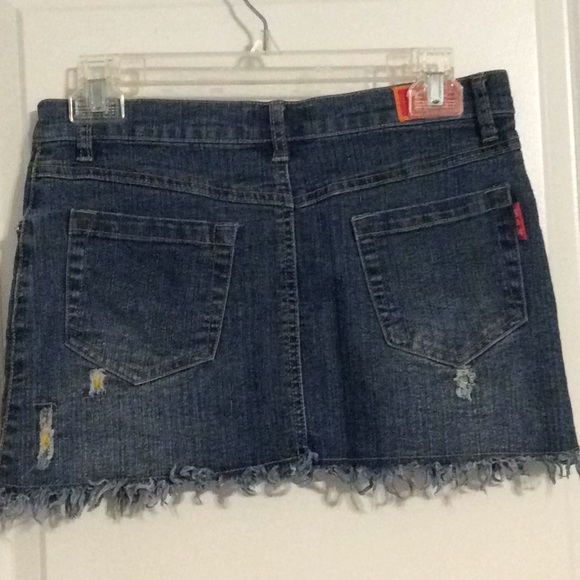 Fringe mini skirt with rhinestone and patchwork - Picture 4 of 4